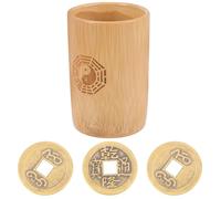 Kisangel Bamboo Fortune Pot Divination Game Set with Coins Chinese Traditional Luck Shaker for Home Decoration and Interactive Fortune-Telling
