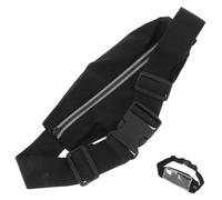 Kisangel Banane de Course Bande Réfléchissante Pochette Tactile Noire Ajustable en Chinlon pour Randonnée et Activités en Plein Air