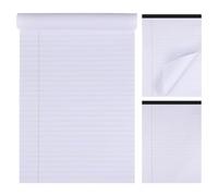 Kisangel Bloc-notes cahier 3 pièces papier blanc 28 x 21 cm format A4 avec lignes larges pour matériel de prise de notes scolaire et bureau 30 feuilles