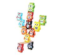 Kisangel Blocs de Construction Bois Forme Hibou Colorés Jeu Éducatif Empilable pour Garçon Fille Sécurisé pour Garçons et Filles