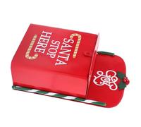 Kisangel Boîte Aux Lettres Murale de Noël Rouge Métal Boîte Vintage Père Noël Suspendue Décoration Festive pour Garçon Fille Décorative pour Fêtes de Fin Année