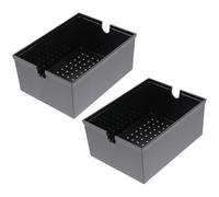 Kisangel Boîte de Filtre pour Aquarium en Plastique Noir, Lot de 2 Pièces Conception Anti-débordement et Empilable, pour Aquarium et Bac à Poissons