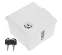 Kisangel Boîte de prise électrique extérieure étanche avec serrure et arrière de sécurité PVC blanc, montage mural près des piscines pour sockets
