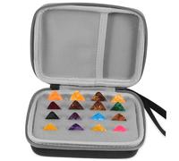 Kisangel Boîtier De Rangement Rigide pour Médiators De Guitare avec 15 Médiators Résistants Assortis, Pochette Compacte Noire Et Grise, Accessoire Pratique pour Guitaristes Bassistes