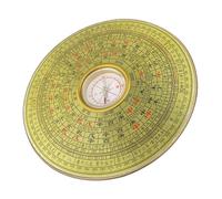 Kisangel Boussole Chinoise en Alliage sans Couvercle 10 CM Diamètre Boussole Feng Shui Décorative Vintage pour Maison et Pratiques Bouddhistes Accessoire Traditionnel Multifonction pour