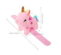 Kisangel Bracelet à Claquer Peluche Licorne pour Fête Garçon et Filles, Taille Unique, Doux Coton Pp, Bracelet Décoratif Rose, Accessoire Ludique et Confortable pour Anniversaire,