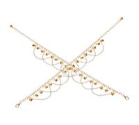 Kisangel Bracelet Cheville Bohemian Multicouche Or avec Cloches pour Performances de Danse et Fêtes Chaîne de Cheville Tinkling avec Franges et Dynamiques