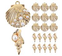 Kisangel Breloque Pendentif Coquillage en Alliage pour Bijoux DIY | Lot de Mini Charms Conque, Ornements pour Boucles D’oreilles, Création Artisanale, Style Unique et Créatif