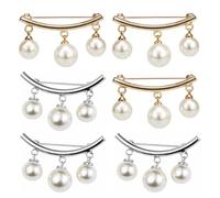 Kisangel Broche Métal Décorative Argentée 6pcs Fixation Taille Élastique Accessoire Femme Pour T-Shirt Pull Décolleté 3,8x1,2x1,0cm