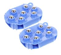Kisangel Brosse de Massage Corporelle et 2 Pièces Rouleau Rotatif à 360 Degrés Sept Billes en Silicone et Acier Inoxydable Réduire la Fatigue et Améliorer le Sommeil