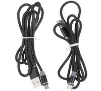 Kisangel Câble Magnétique de Charge et Synchronisation 2 Pcs en Nylon Noir Adsorption Automatique, Câble de Rechargement Pratique pour Smartphone et Tablette