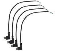 Kisangel Câble USB Type-C Mâle 4 Broches à 90° 0,25 M Kit de 4 Câbles Noirs pour Alimentation et Réparation Usage Électronique et Bricolage