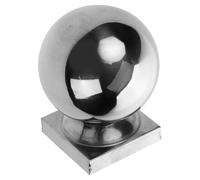 Kisangel Cache-Poteau de Garde-Corps en Acier Inoxydable 50 MM Base Carrée 80 MM Boule de Rambarde Robuste pour Escalier Remplacement Décoratif pour Poteau de Clôture Usage