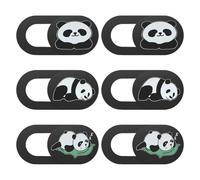 Kisangel Cache Webcam Coulissant 6pcs en Abs Noir Motifs Panda pour Ordinateur Portable et Tablette, Protection Anti-Regard et Design Compact
