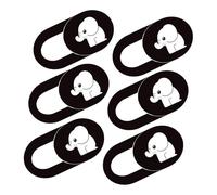 Kisangel Cache Webcam Coulissant Blanc Motif Éléphant 6pcs en Abs Ultra Fin Protection Confidentialité pour Ordinateurs Portables et Tablettes