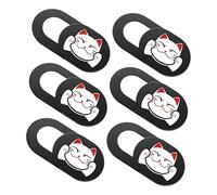 Kisangel Cache Webcam Ordinateur Portable Motif Chat 6pcs en Abs Fonction Glissière Facile à Utiliser pour Protection Vie Privée
