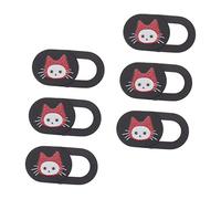 Kisangel Cache Webcam pour Ordinateur Portable Motif Chat 6pcs Coulissant Anti-espionnage pour Pc Et Tablettes