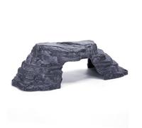Kisangel Cachette Et Grotte pour Tortues Et Geckos Léopards, Pont Imitation Pierre Naturelle, Plateforme d'escalade en Polypropylène, Décoration Aquarium Imperméable