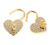 Kisangel Cadenas de Cœur Incrustation de Strass, Métal, 2 Pièces Clés, pour Usage Familial et Sécurisation de Journaux