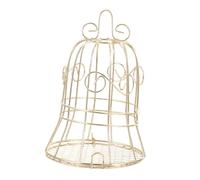 Kisangel Cage à Oiseaux Dorée Décorative avec Mangeoire Suspendue pour Perroquets et Perruches Accessoire Élégant pour Décor de Jardin Intérieur et Extérieur