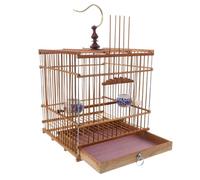 Kisangel Cage à Oiseaux en Bambou Rectangulaire Structure Stable et Durabilité Renforcée Vintage pour Inséparables et Chardonnerets Décoration Intérieure Élégante