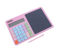 Kisangel Calculatrice Solaire avec Tablette Écriture Chiffres Rose Écran LCD Effaçable Double Alimentation Solaire AAA Touches Silencieuses pour Bureau École et Voyage