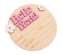 Kisangel Carte commémorative du nouveau-né cartes d'étape mensuelles Oh bébé de naissance signe d'annonce de naissance nouveau-né faire-part de naissance en bois