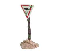 Kisangel Carton Résine Déco Aquarium Petit Panneau Avertissement Poisson Décoration Paysage Aquarium Résistant Eau Douce et Salée