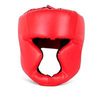 Kisangel Casque de Boxe Adulte Rembourré Mousse Protection Absorbante Réglable pour Taekwondo Karaté Sparring Training Rouge