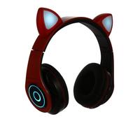 Kisangel Casque sans Fil Chat Lumineux avec Entrée Aux Pliable Confortable Micro-Casque Stéréo Over-Ear pour PC et Ordinateur Portable