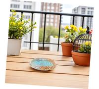 Kisangel Ceramic Bee and Butterfly Watering Dish with Glaze Finish Outdoor Bee Water Station and Bird Feeding Tray