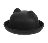 Kisangel Chapeau Haut-de-Forme à Oreilles de Chat Garçon et Filles Noir en Polyester Doux Chapeau de Costume Kawaii pour Déguisement Halloween et Fêtes Accessoire Cosplay Léger et