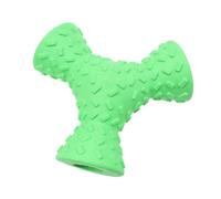 Kisangel Chien Distributeur de Nourriture en Caoutchouc Naturel, Forme Triangulaire 3 Trous, Résistant la Mastication pour Nettoyage des Dents et Entraînement Couleur Couleur Aléatoire