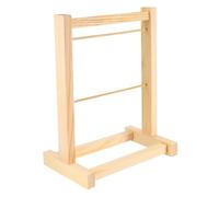 Kisangel Cintre Bois Double pour Vêtements de Poupée Mini Porte-vêtements Suspendu Pratique et Écologique Accessoire pour Organiser Habits de Jouets