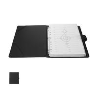 Kisangel Classeur de Partitions de Musique et Système de Numérotation des Pages en Cuir Pu Noir avec 9 Anneaux Solides pour Pratique Quotidienne et Performance
