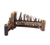 Kisangel Clôture Décorative Japonaise en Bois Naturel 21,5 X 10 Cm, Petit Paravent Tressé Pliant pour Décoration Micro-paysage, Cérémonie du Thé et Bonsaï, Accessoire Photo Esthétique