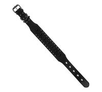 Kisangel Collier à Pointes Collier Anti-Morsure Collier pour Animaux de Compagnie Collier de chèvre Boucle en métal pour Collier de Chien Collier de Chien Protecteur Cuir Black