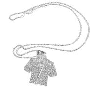 Kisangel Collier Pendentif Design Unique Coupe Monde en Alliage de Zinc Argenté, Résistant à L'usure Décoloration pour Supporters D'équipe Lors de Fêtes ou Port Quotidien