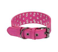 Kisangel Collier pour Chien avec Rivets Carrés Ajustable et Mastication Style Élégant pour Promenade Confortable et Durable pour Chiens Moyens