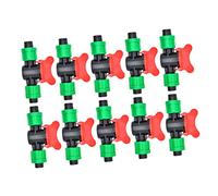 Kisangel Connecteur De Bande Goutte-à-Goutte 16 Mm Vert Double Verrouillage pour Irrigation Extérieure - 10 Pièces, Vanne Anti-Goutte Économiseur d'eau pour Jardin Et Culture