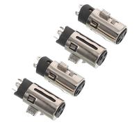 Kisangel Connecteur Micro Xlr 3 Broches Femelle Métal, Adaptateur Audio pour Câble Microphone, Lot de 4 Pièces, Compatible Éclairage Scène et Console Son, Accessoire Professionnel