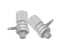 Kisangel Connecteurs de Bornes Audio M6 X 23 MM Lot de 2 Pièces en Cuivre Nickelé Adaptateurs Fiche Banane 4 MM Bornier de Liaison Haute Intensité pour Amplificateur et Test
