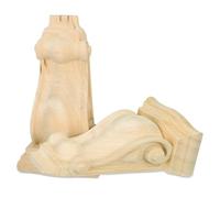 Kisangel Consoles Sculptées Décoratives 2 Pièces en Bois Non Peint Ornements d'Angle pour Meubles Rustiques Usage Intérieur Style Européen