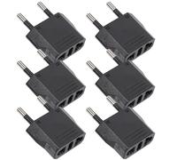 Kisangel Convertisseur Prise US vers Prise Européenne 6pcs en Abs et Cuivre, Compact et Léger, pour Voyage et Bureau, 125-