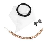 Kisangel Costume Cosplay Arabe pour Petit Chien et Chat Bandana Tête Respirant Lunettes et Collier Facile à Porter Décoratif pour Fêtes et Photos