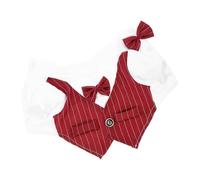 Kisangel Costume Formel pour Chien Rouge en Polyester Léger et Lavable, Chemise Habillée Adorable pour Animaux de Compagnie, pour Scènes à Thème Mariage et Autres Occasions