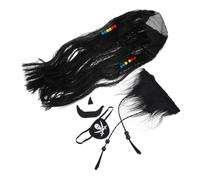 Kisangel Costume Pirate Pour Halloween Perruque Et Moustache Fausse Barbe De Pirate Accessoires De Cosplay Pour Fêtes à Thème