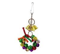 Kisangel Couronne De Cloches pour Perroquet Jouets De Noël Suspendus Jouet À Mâcher pour Oiseaux Fabriqué en Matériau Sûr Jouets en Corde pour Perroquets pour Perruches