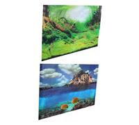 Kisangel Décoratif Autocollant de Fond pour Aquarium Affiche de Réservoir Eau Sèche Facile à Appliquer pour Mur sans Odeur Amovible Décoration Colorée pour Poissons et Plantes