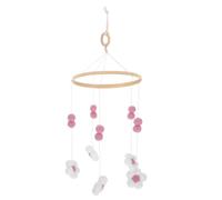 Kisangel Décoration Carillons Éoliens Décor De Pépinière Pour Fille Bras Mobile Stand Mobile Pour Le Berceau Mobile Musical Pour Berceau Fil De Coton Rose